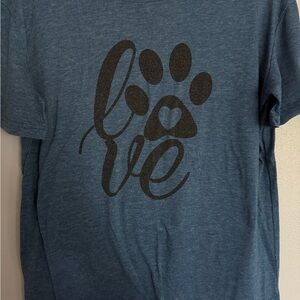 Blue Graphic T-Shirt with Paw Print